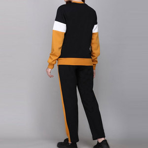 Ensemble de survêtement classique à col rond et manches longues pour femme, tons neutres polyvalents, sélection confortable pour tous les jours - Product Image 3