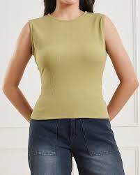 T-shirt de bureau côtelé sans manches à col roulé, imprimé numériquement avec logo, teint uni, respirant, tricoté, coupe classique, polyester/coton 180g - Product Image 1