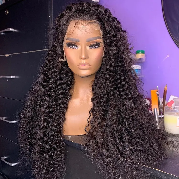 Lace Wig Frontal 100% Brazilian Water Wave Wigs Real Human Hair Cheap Curly Wigs For Black Women Raw Unprocessed Hd Lace Frontal Wig Wholesale