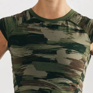 Women's Red Crop <b>Top</b> Black White Stripe Crew Neck Drop Shoulder Short Sleeve Breathable Eco-Friendly Quick Dry Canvas T-Shirt - Product Image 5