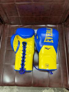 Guantes de Boxeo MMA Estilo Mexicano con Cordones, Azules y Amarillos, de Cuero Genuino, Transpirables, Personalizables, para Entrenamiento y Sparring, Venta al Por Mayor - Product Image 6