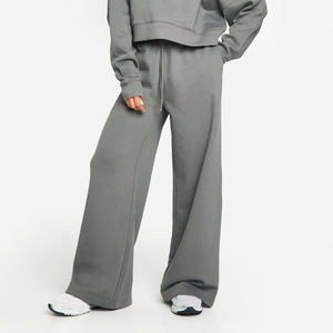 Pantalon de jogging en molleton pour femme à taille élastique mi-haute et jambe large - Product Image 2