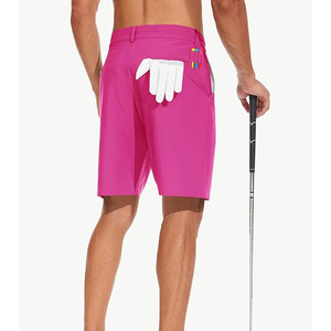 Shorts de golf décontractés pour hommes, 100 % coton tissé, taille mi-haute, anti-UV, logo avant, performance, vêtements de sport, OEM, export Pakistan - Product Image 2