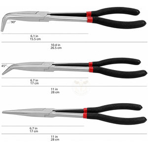 Juego de Pinzas de Punta Larga para Espacios Estrechos, Versátiles, 3 Piezas, Negras - Product Image 5