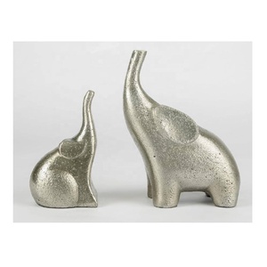 Sujetalibros de Elefante Dorado, extremos de libros de aluminio, soporte con acabado dorado, organizador de oficina y estudio para libros, estantes y mesa de consola - Product Image 5