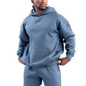 ชุดเซต2ชิ้นผ้าคอตตอนผ้าเฟรนช์เทอร์รี่มีฮู้ดระบายอากาศกางเกงวิ่งตัวสั้นทรงหลวมโอเวอร์ไซส์พิเศษผลิตตามสั่ง - Product Image 1