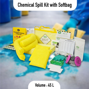 Kit de Derrames Químicos de 45 Litros, Bolsa Flexible, Kit Compacto para Control de Derrames de Líquidos Químicos Peligrosos, Respuesta a Emergencias en Almacenes y Fábricas - Product Image 2