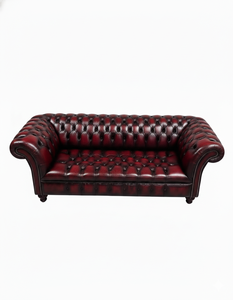 Elegante Sofá Chesterfield de Cuero Genuino con Botones Decorativos, Brazos Cuadrados, Patas de Madera, Dos Plazas, Diseño Moderno para Salas de Estar - Product Image 6
