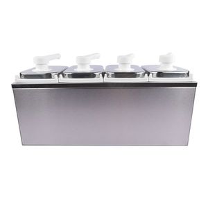 8L Stainless Steel Sauce Pump <b>Dispenser</b> Squeeze Condiment Dispensing Container <b>Drink</b> <b>Dispenser</b> with Pump Station - Product Image 5