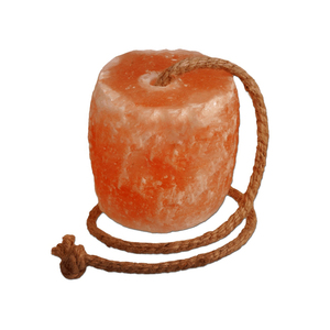 Bloc de sel rose de l'Himalaya naturel avec poignée en corde, forme cylindrique, pour la purification de l'air et l'absorption de l'humidité - Product Image 1