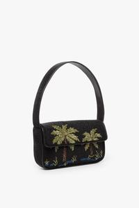 Tropical Palm Tree Abstract Geometric Embroidery Eco-Friendly Lightweight Handbag Vintage-Inspired Beaded Evening <b>Purse</b> Women - Product Image 4