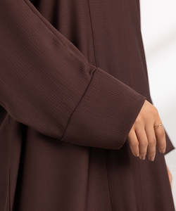 Solid Brown Long Sleeve Islamic <b>Abaya</b> for <b>Women</b> Custom Logo Plus Size Floor Length Spring Adult Muslim Hijab Clothing - Product Image 6