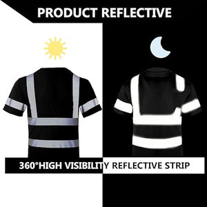 T-shirt de sécurité haute visibilité Econex Sports pour homme, en coton bleu, réfléchissant, respirant, séchage rapide, anti-plis, sérigraphié - Product Image 5