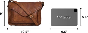 Brown Leather Crossbody <b>Bag</b> With Buckle Closure Casual Style - Product Image 3