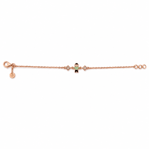 18kt <b>Gold</b> <b>Boy</b> Charm Chain <b>Bracelet</b> with Cubic Zirconia Diamond Shape Links High Polish Fashion Jewelry for Kids Daily Wear Gift - Product Image 5