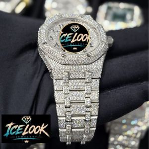 ICE LOOK นาฬิกาสแตนเลสสตีลสุดหรู 40 มม. ตัวเรือนทรงกลม ระบบควอตซ์แบบแอนะล็อก หน้าปัดเรืองแสง ตัวล็อคแบบพับได้ สำหรับทุกเพศ - Product Image 3