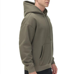 Sudadera con capucha y cremallera para hombre, 100% algodón polar, con bolsillo canguro, transpirable, de secado rápido, corte holgado, diseño elegante para invierno - Product Image 3