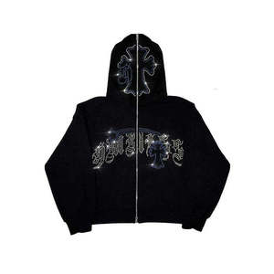 premium quality Rhine stone Hoodie Custom High Quality Fleece high Quality Street Wear premium customized Hoodie <b>sweatshirt</b> - Product Image 1