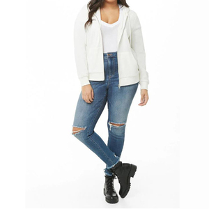 Wholesale Custom New Style Zipper Women Zipper <b>Hoodies</b> OEM Women Sports Cropped Cotton <b>Hoodie</b> with Drawstring Zip Pullover - Product Image 5