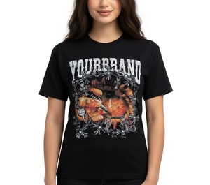 T-shirt Homme Streetwear Personnalisé en Coton Lourd 100% Vintage Oversize Écologique Respirant avec Imprimé Graphique Délavé à l'Acide Coupe Boxy - Product Image 4