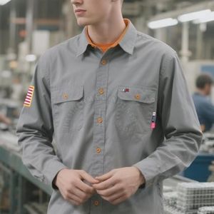 <b>Waterproof</b> Functions High Quality 100% Cotton American Welding <b>Works</b> Shirt for Sale Whole Sale Rate Good Quality Welding - Product Image 4