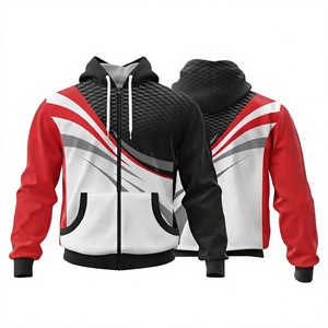 Sweat à capuche unisexe personnalisé à fermeture éclair intégrale, décontracté, hiver, uni, avec poche kangourou, pour sport, motocross, esports, vente en gros - Product Image 2