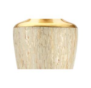Vase artisanal avec incrustation de nacre dorée, décoration florale moderne pour table - Product Image 4