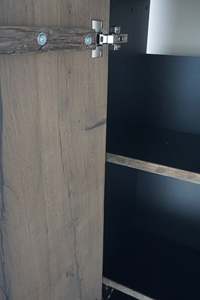 Armoire de salon en chêne massif, meuble de rangement moderne, fait main, écologique, brossé, à deux portes, décoration intérieure - Product Image 6