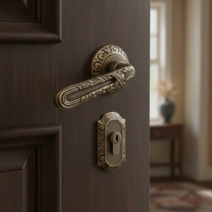 Manija de Puerta Dominus Baro en Bronce Antiguo con Grabado Intrincado, Palanca de Diseño de Lujo para Puertas Interiores, Hogar y Oficina - Product Image 4