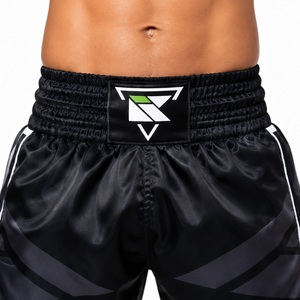Shorts de boxeo Muay Thai negros para hombre, con estampado por sublimación, transpirables, para MMA, de corte regular, para adultos. - Product Image 6