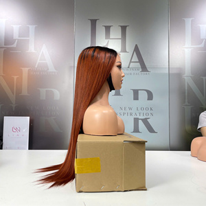 Prix fournisseur 100% perruque humaine vietnamienne vierge à lacets droite couleur bronze extensions de cheveux super doublement étirées - Product Image 3