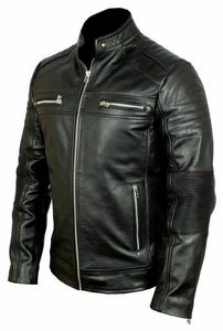 2023 Men's Leather Jacket or Spring Autumn Motorcycle Style Natural Leather Slim Fit Biker Coat Customized Leather Jackets - Product Image 1