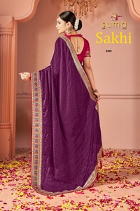 Elegante Sari Indio de Seda con Bordado, Sari Tradicional para Bodas y Fiestas - Product Image 2