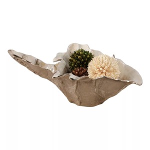 Handmade Aluminum Tabletop Vase Modern Design 20 Inch Length Gold Finish Eco-Friendly Holds Water Decorative <b>Bowl</b> - Product Image 4
