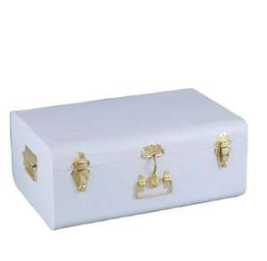 Baúl de Almacenamiento de Hierro de Último Diseño con Acabado Amarillo y Blanco, Recubrimiento en Polvo, Resistente al Agua, Baúl Metálico Duradero con Tapa y Cerradura - Product Image 4