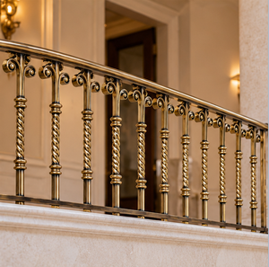 Barandilla de Bronce con Diseño en Espiral para Hoteles de Lujo, Villas, Escaleras e Interiores Arquitectónicos Contemporáneos - Product Image 2