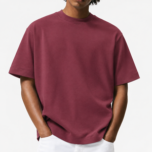 Men's <b>Boxy</b> <b>T</b>-<b>Shirt</b> Drop Shoulder Crew Neck Short Sleeve Heavyweight Cotton Casual Streetwear Top For Everyday - Product Image 1