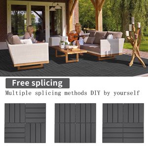 Piastrelle in plastica ad incastro grigio chiaro 11.8 \ "x11.8 \" (confezione 44) Pavimenti esterni impermeabili per giardino davanti/retro - Product Image 4