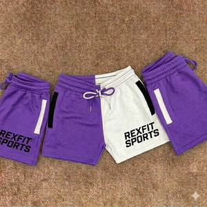 REXFIT SPORTS Pantalones Cortos Deportivos Personalizados para Hombre, Blancos, para Fitness, Running, Entrenamiento, con Logotipo Impreso, Transpirables, de Secado Rápido - Product Image 3