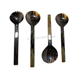 Juego de Cucharas para Ensalada Artesanales Ecológicas de Alta Calidad, Utensilios de Comedor de Cuerno de Buey Pulido, al Mejor Precio para el Desayuno Diario - Product Image 2
