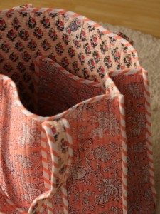 OEM Assorted Salmon Paisley Quilted Cotton Tote <b>Bag</b> - Eco-Friendly <b>Boho</b> Reusable Shopper Handbag - Product Image 4