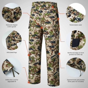 OEM Custom Unisex <b>Camouflage</b> Hunting Pants Waterproof Ripstop Polyester Outdoor Cargo Workwear Trousers Multi Pocket - Product Image 5
