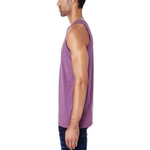 Débardeurs pour hommes en polyester et coton, à séchage rapide, col rond, tricotés, pour le fitness, la gym et les entraînements, avec logo personnalisé sur le devant. - Product Image 4