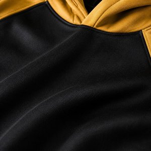 Black Gold Flame Winter Unisex Heavyweight Hoodie Pullover Sweatshirt <b>Raglan</b> Sleeve Hooded Jacket Front Pocket Custom Logo 100% - Product Image 5