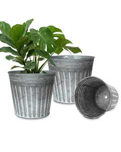 Luxury Aluminum Flower <b>Pots</b> Set Outdoor Garden Planters Minimalist Design Powder Coated Finish Silver Color - Product Image 2