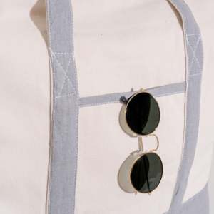 <b>Canvas</b> <b>Tote</b> Bag Solid Color Minimalist Style Open Top Daily Use All Seasons Women's Shoulder Bag Gray Trim - Product Image 2