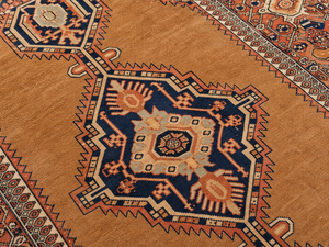 Alfombra de Lana/Seda Anudada a Mano con Patrones Geométricos Abstractos - Base Antideslizante Lavable para Salas de Estar/Comedor - Product Image 3