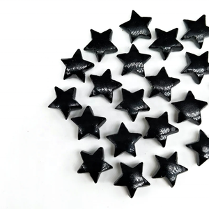 Ónix negro natural tallado a mano en forma de estrella, gemas sueltas lisas para la fabricación de joyas, tallados de cristal de ónix, venta al por mayor. - Product Image 5