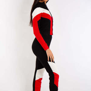 Ensemble de survêtement décontracté pour femmes, respirant, automne-hiver, deux pièces, en vente, survêtement de jogging trois tons pour femmes - Product Image 5