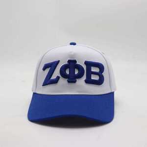 หมวกแก๊ป Zeta Phi Beta ปักลาย ZPB สีน้ำเงินขาว ปีกแบน ปรับขนาดได้ สำหรับชมรมนักศึกษา ดีไซน์ทันสมัย สวมใส่สบาย - Product Image 1